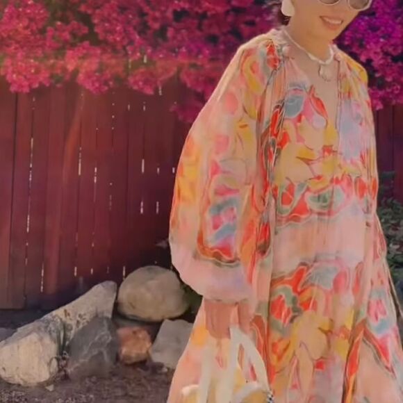 ZARA PRINTED MIDI DRESS ZW COLLECTION Maxi Multicolored - Picture 12 of 15